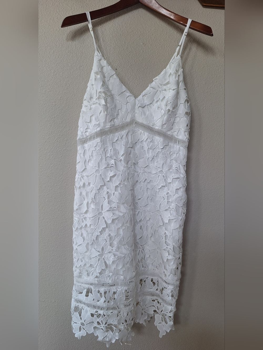 ASTR the Label Floral Lace Overlay White Dress Wedding/Brides Womens Size L